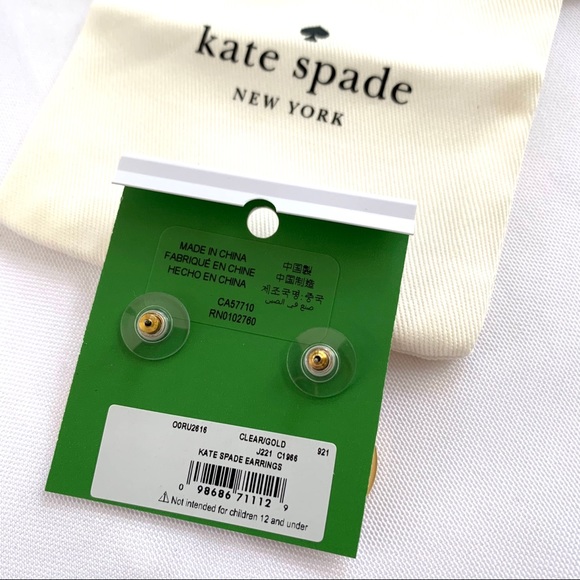 NWT Kate Spade elegant pave disc drop earrings - Picture 4 of 6